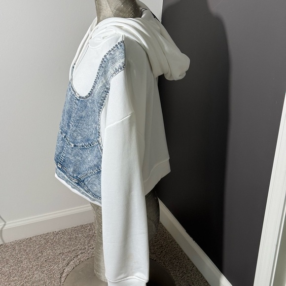 Fashionova Curve denim cropped hoodie size 2Xl - Picture 3 of 6